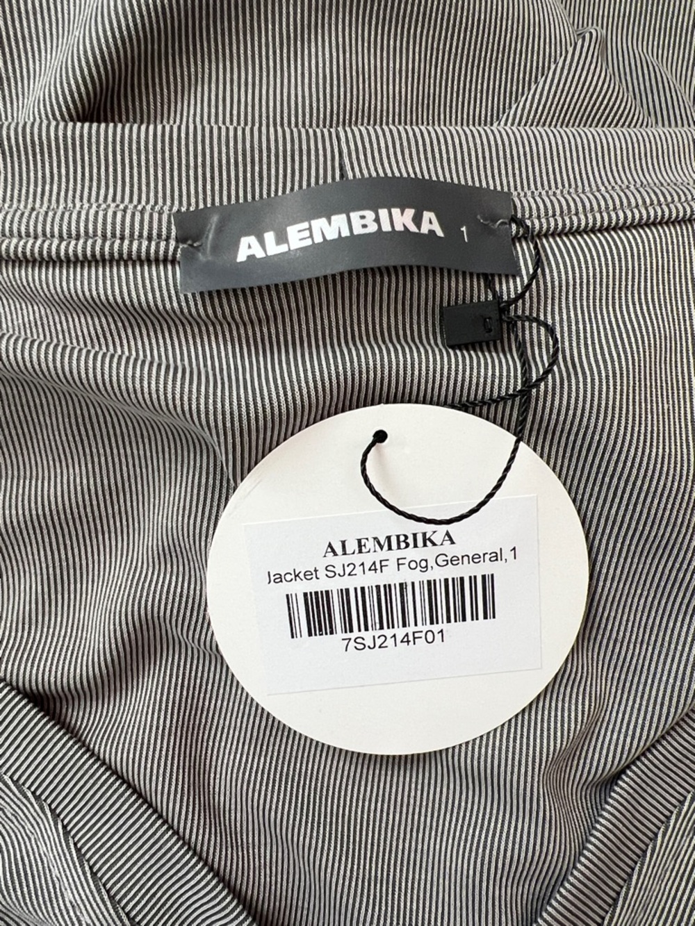 Alembika Essential Draped Cocoon Tunic Jacket Fog Gray Stripe Size 1 US 6-8 NWT - Picture 7 of 12